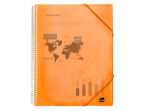 Capa catalogo liderpapel com espiral 60 bolsas polipropileno din a4 laranja , Liderpapel , 54431 , 8423473544314